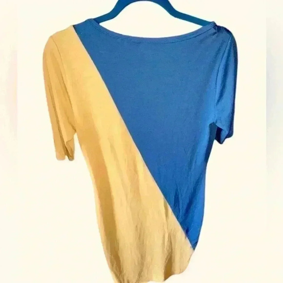 Lularoe medium mustard & teal two tone Julia pencil dress. Diagonal pattern NWT - Picture 2 of 6